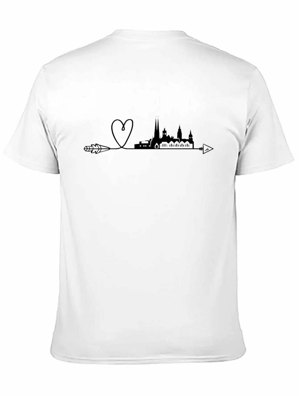 Chemnitz Heart Arrow Skyline City Panorama Timeless Short Sleeve Tee – Comfy And Minimalist Design