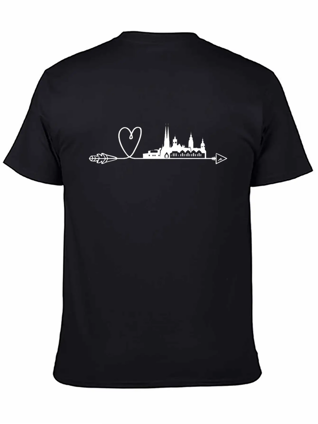 Chemnitz Heart Arrow Skyline City Panorama Timeless Short Sleeve Tee – Comfy And Minimalist Design
