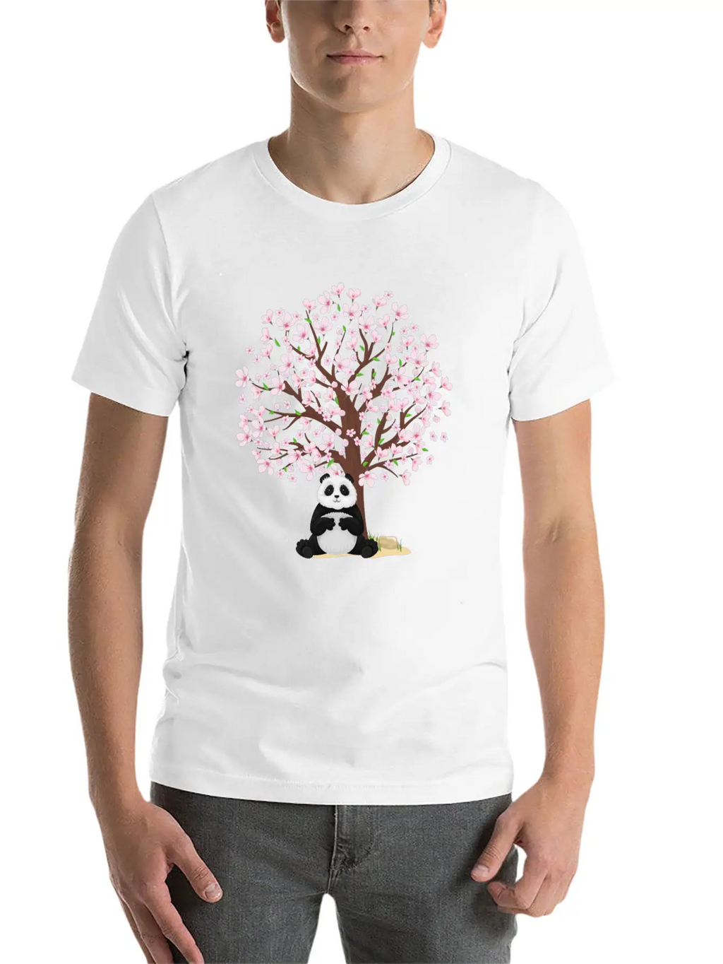 Cherry Blossom Panda Japanese Sakura Tree Unisex Casual T-Shirt – Clean Design For Daily Comfort