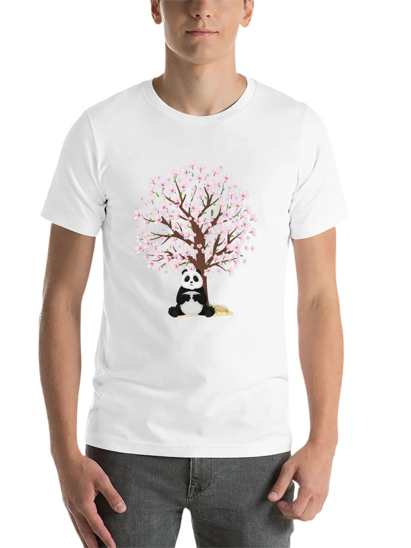 Cherry Blossom Panda Japanese Sakura Tree Unisex Casual T-Shirt – Clean Design For Daily Comfort