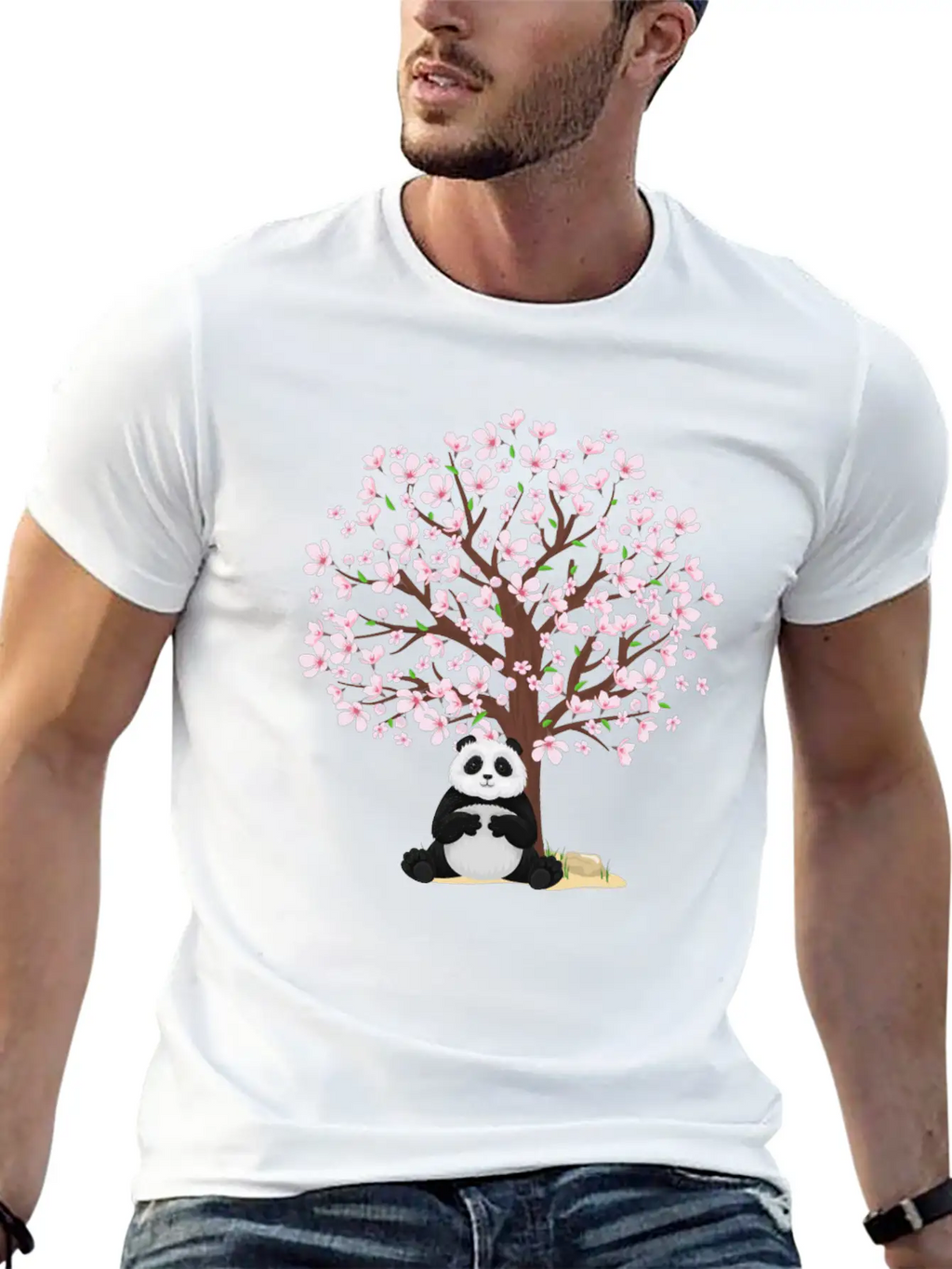 Cherry Blossom Panda Japanese Sakura Tree Unisex Casual T-Shirt – Clean Design For Daily Comfort