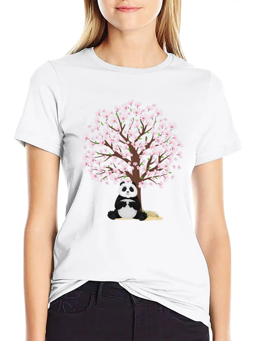 Cherry Blossom Panda Japanese Sakura Tree Unisex Casual T-Shirt – Clean Design For Daily Comfort