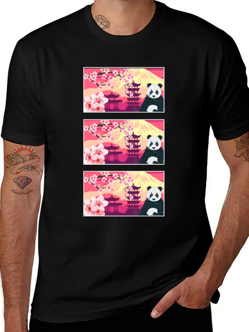 Cherry Blossom Shirt, Women's Panda Sakura Kawaii Breathable Soft Cotton T-Shirt – Timeless Casual Look