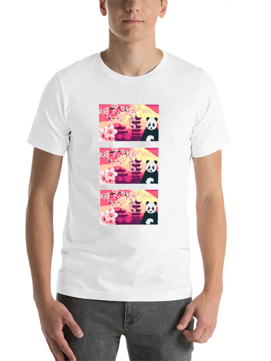 Cherry Blossom Shirt, Women's Panda Sakura Kawaii Breathable Soft Cotton T-Shirt – Timeless Casual Look