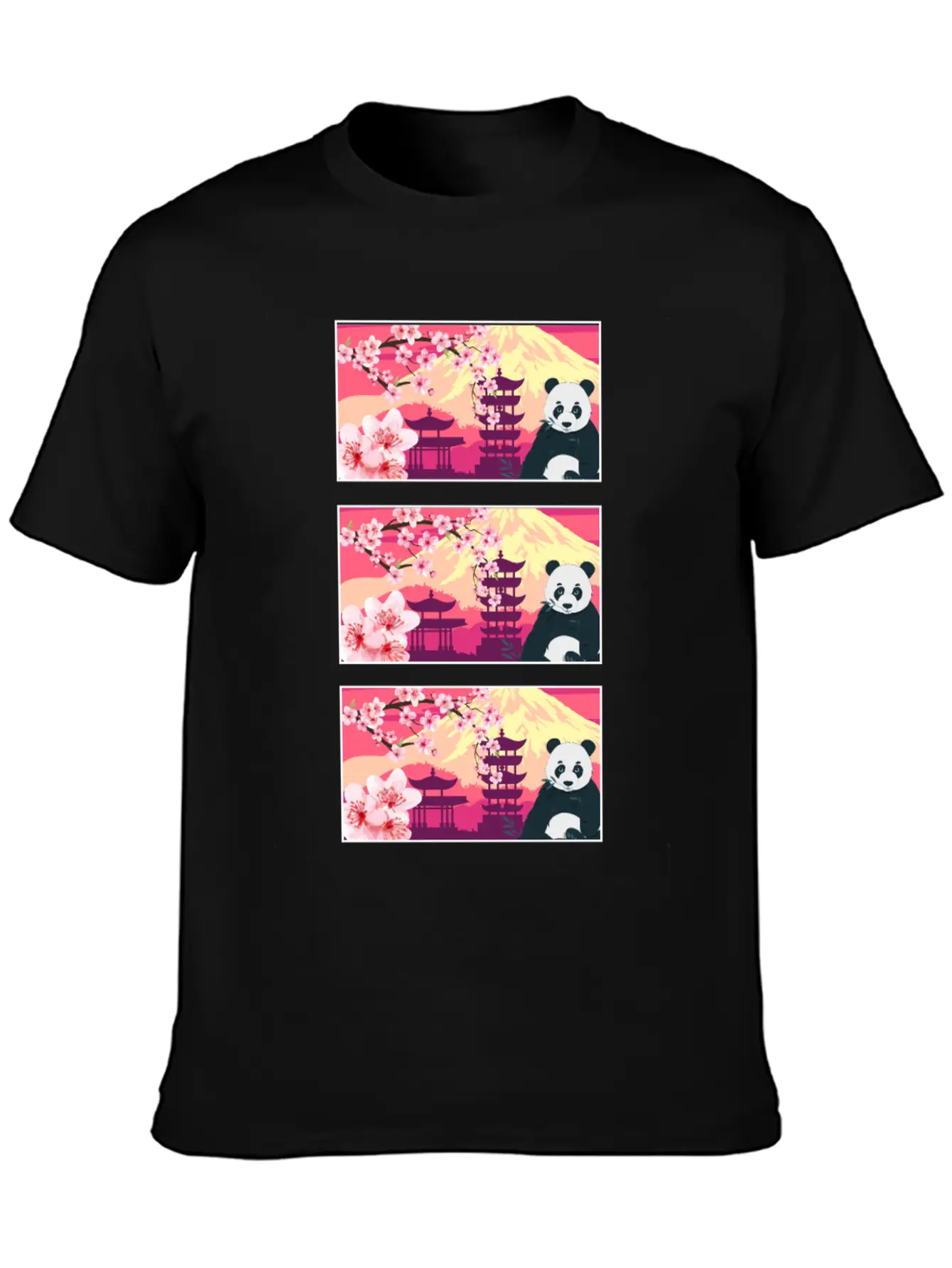 Cherry Blossom Shirt, Women's Panda Sakura Kawaii Breathable Soft Cotton T-Shirt – Timeless Casual Look