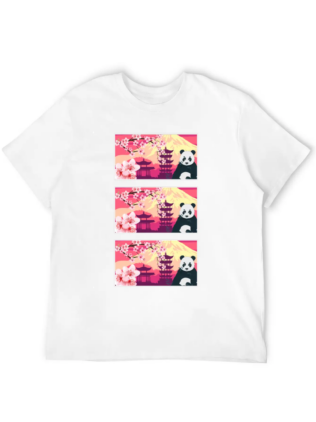 Cherry Blossom Shirt, Women's Panda Sakura Kawaii Breathable Soft Cotton T-Shirt – Timeless Casual Look