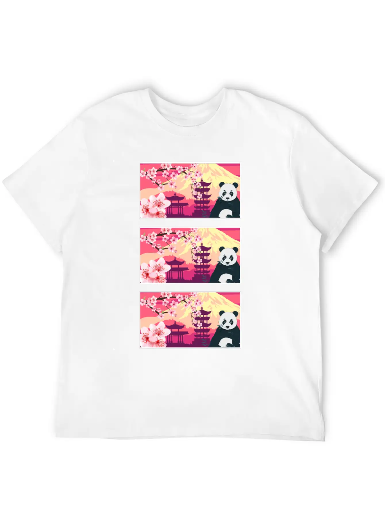 Cherry Blossom Shirt, Women's Panda Sakura Kawaii Breathable Soft Cotton T-Shirt – Timeless Casual Look