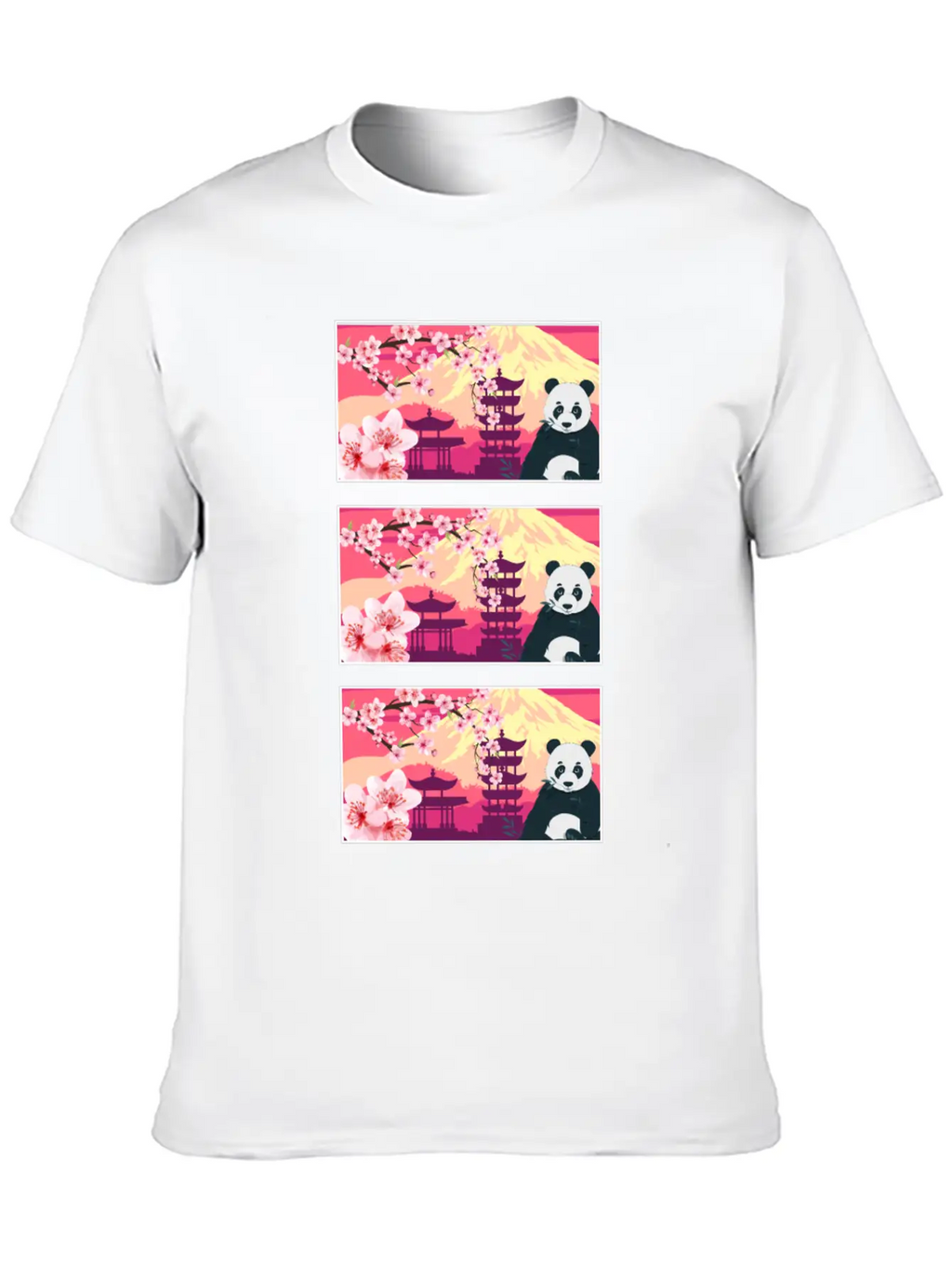 Cherry Blossom Shirt, Women's Panda Sakura Kawaii Breathable Soft Cotton T-Shirt – Timeless Casual Look