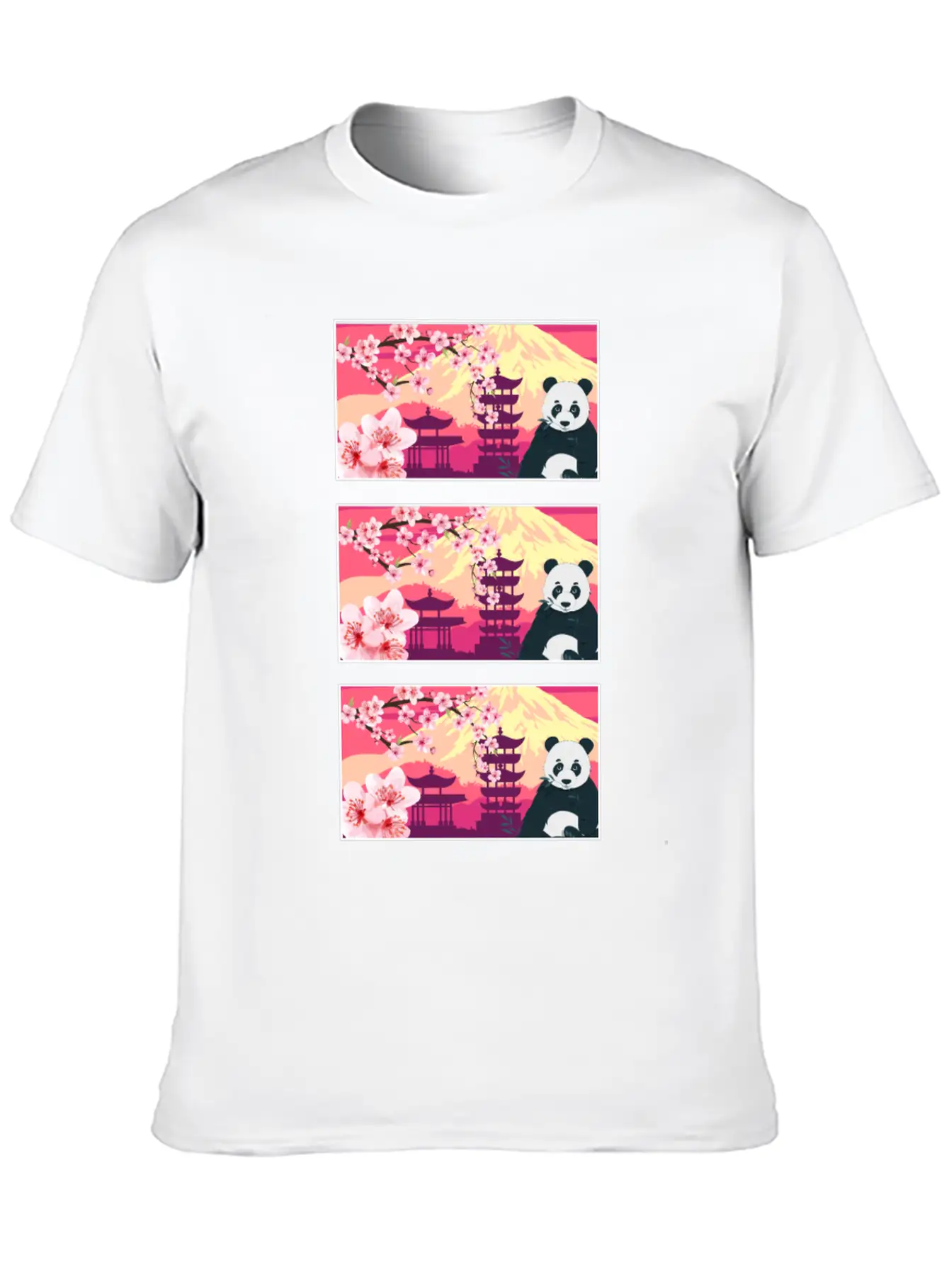 Cherry Blossom Shirt, Women's Panda Sakura Kawaii Breathable Soft Cotton T-Shirt – Timeless Casual Look