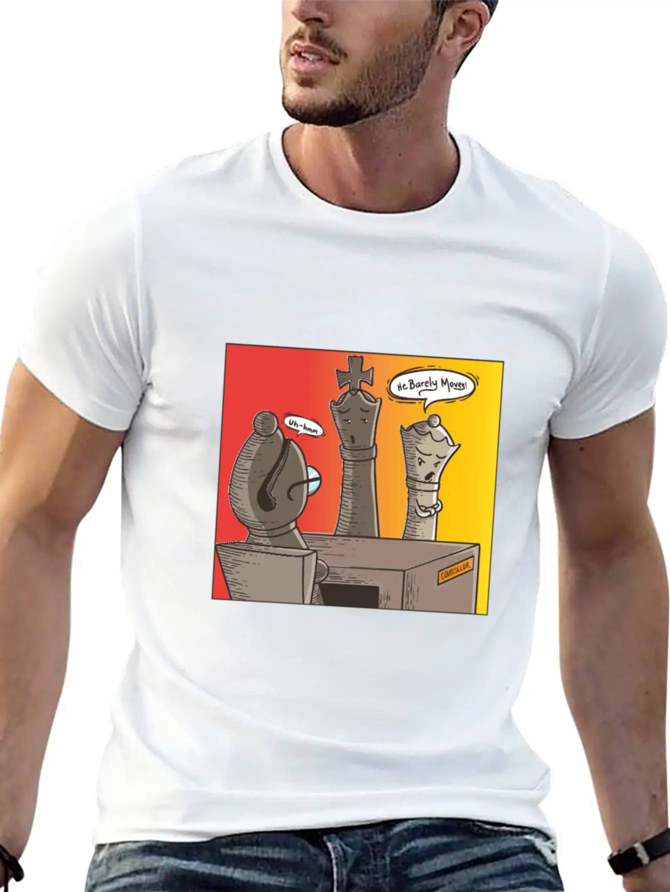 Chess He Barely Moves Modern Fit Casual T-Shirt – Clean And Versatile Design