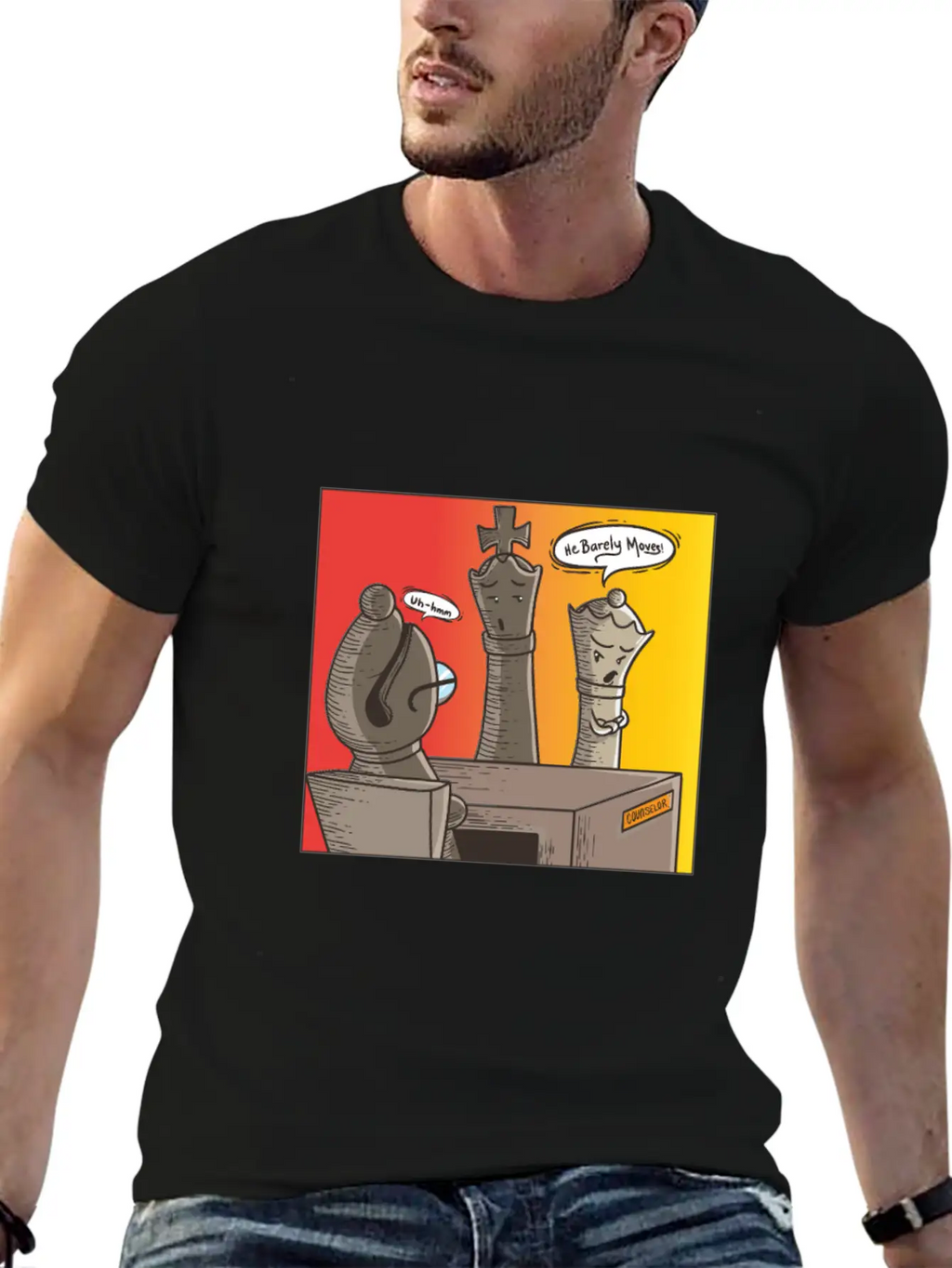 Chess He Barely Moves Modern Fit Casual T-Shirt – Clean And Versatile Design