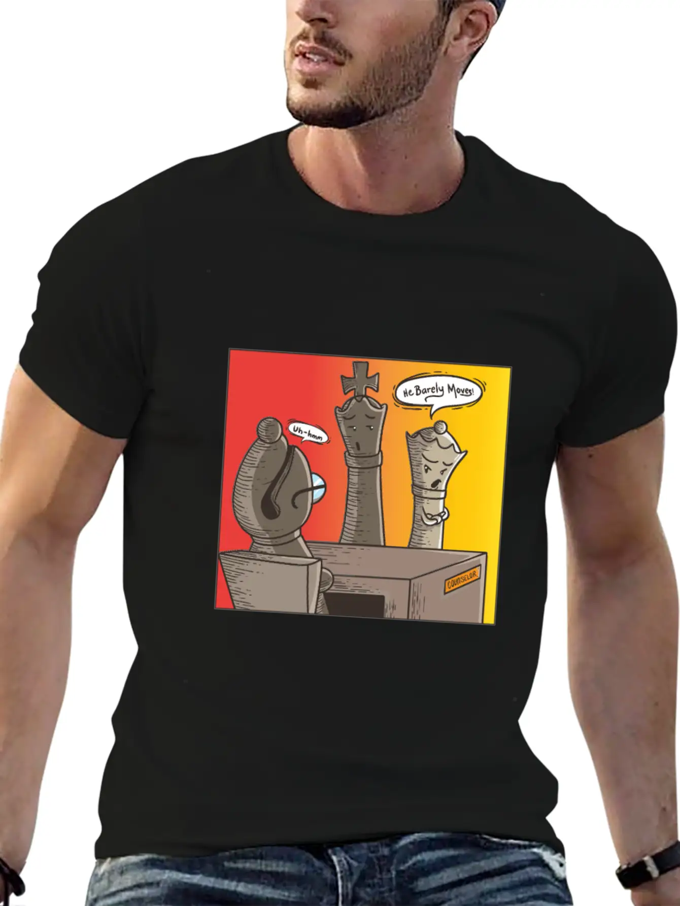 Chess He Barely Moves Modern Fit Casual T-Shirt – Clean And Versatile Design
