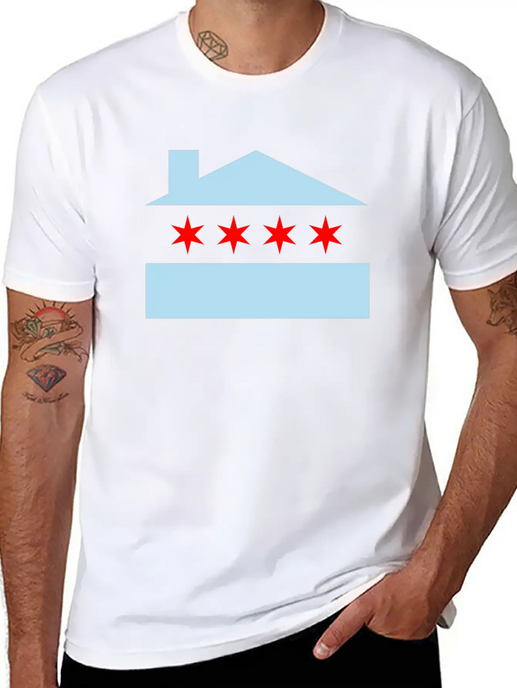 Chicago House Flag - EDM Stylish Everyday T-Shirt – Unisex Basic Cotton Tee