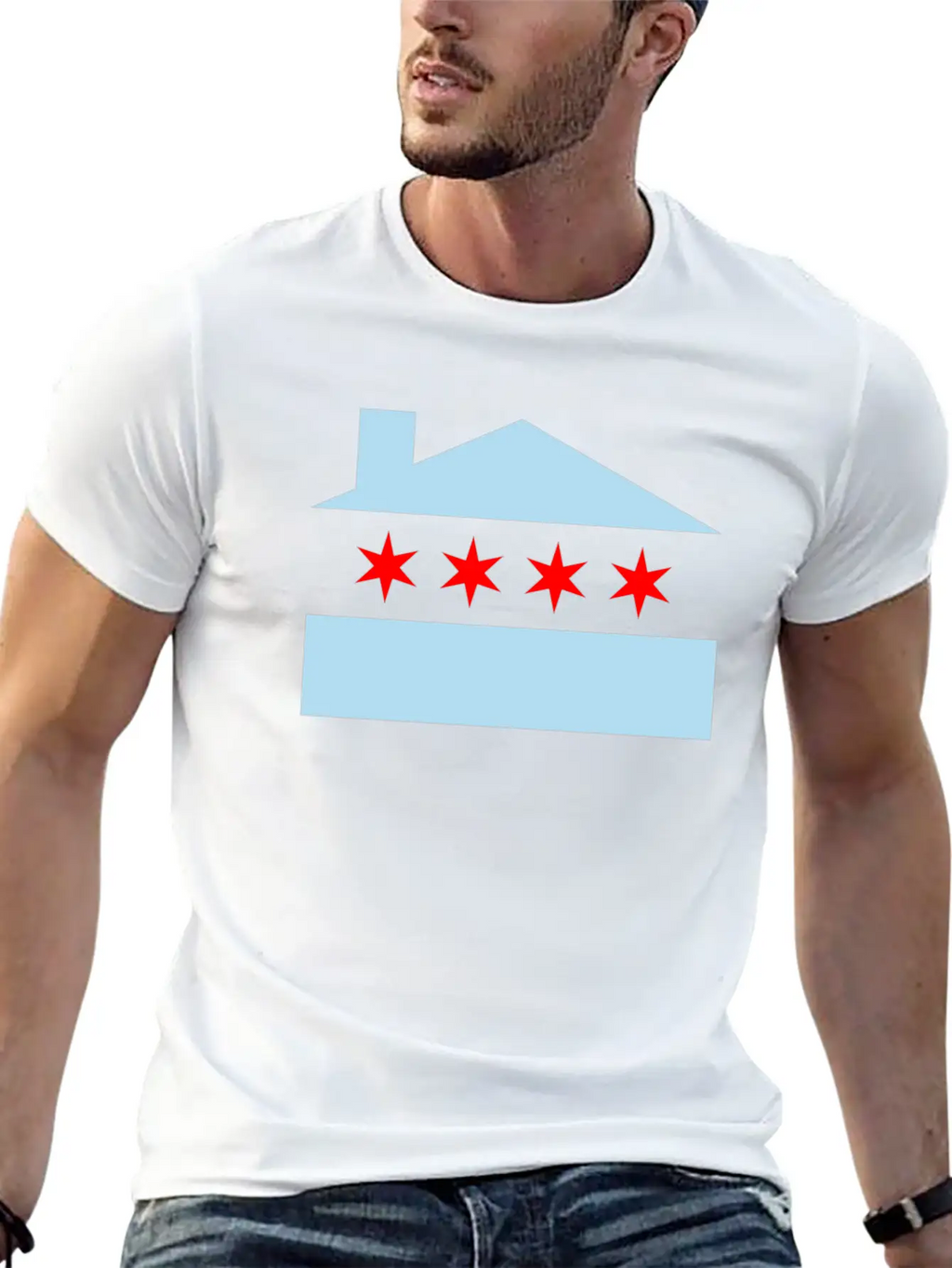 Chicago House Flag - EDM Stylish Everyday T-Shirt – Unisex Basic Cotton Tee