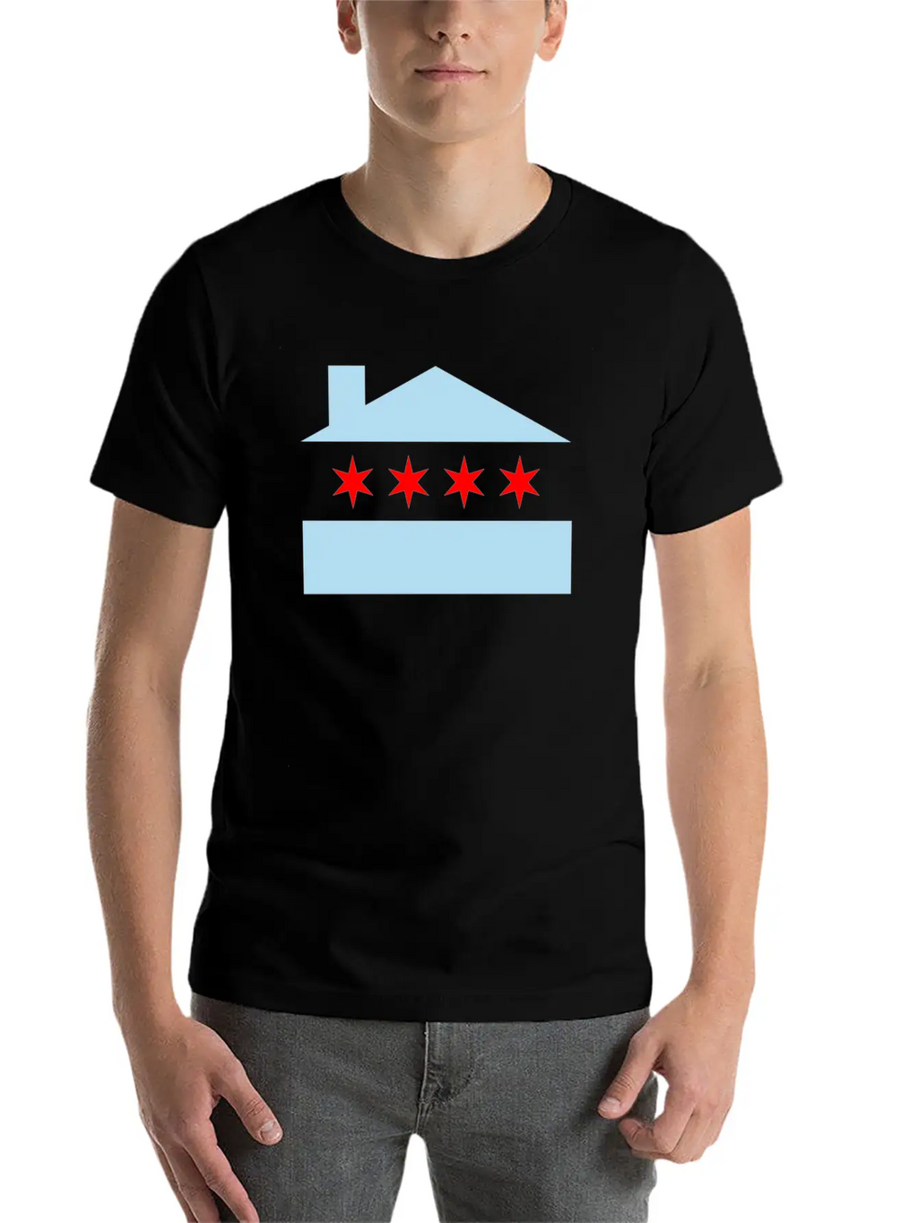 Chicago House Flag - EDM Stylish Everyday T-Shirt – Unisex Basic Cotton Tee