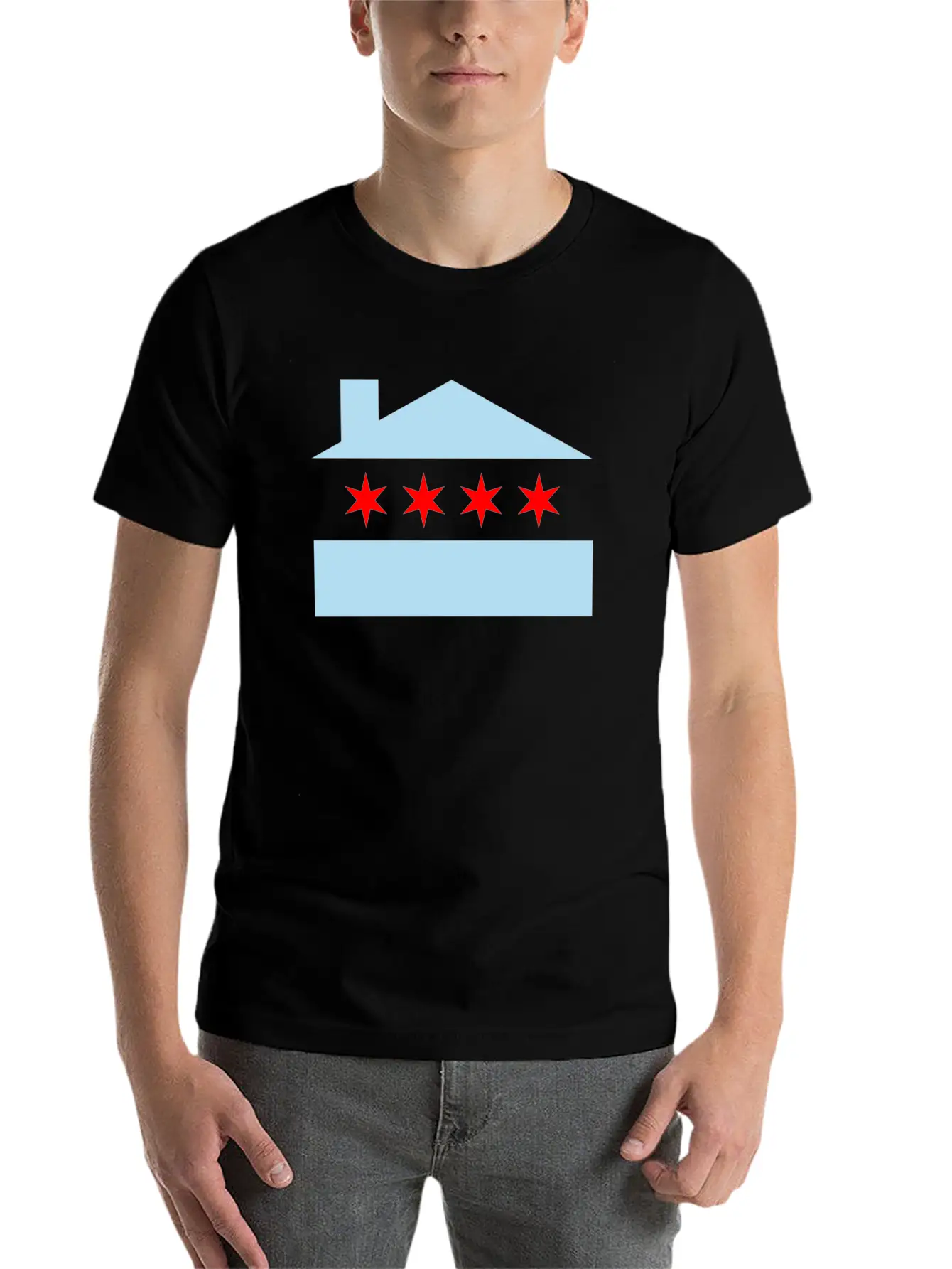 Chicago House Flag - EDM Stylish Everyday T-Shirt – Unisex Basic Cotton Tee