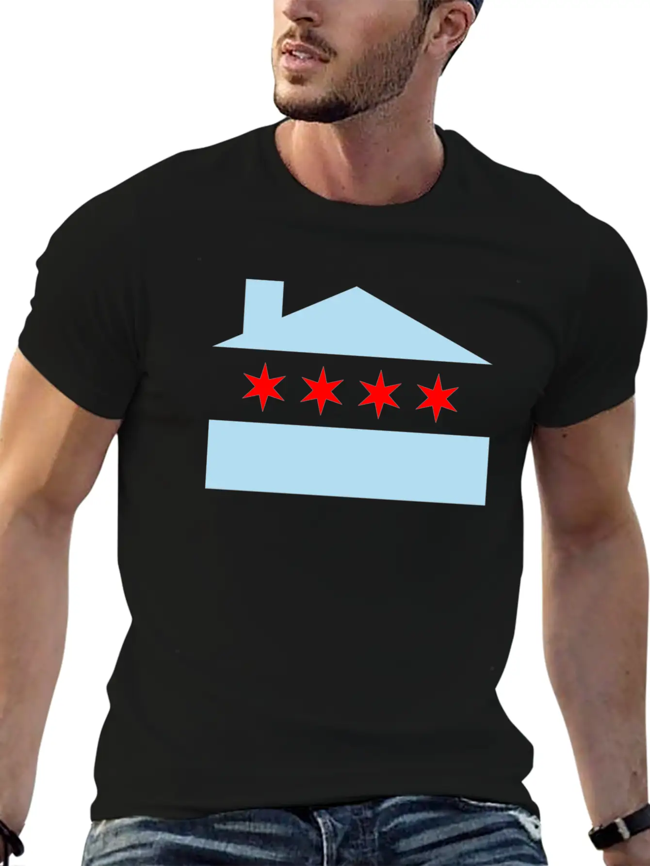 Chicago House Flag - EDM Stylish Everyday T-Shirt – Unisex Basic Cotton Tee