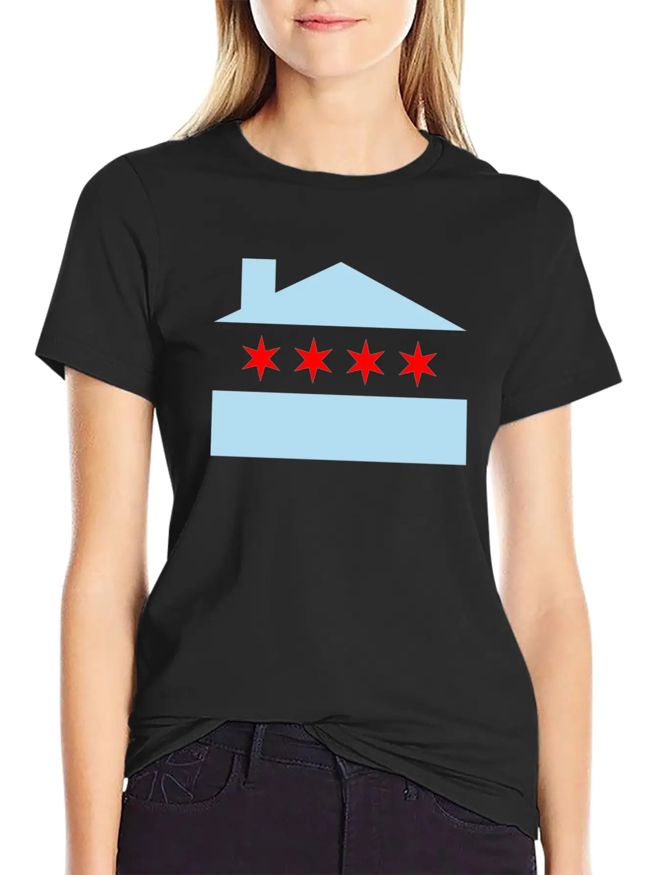 Chicago House Flag - EDM Stylish Everyday T-Shirt – Unisex Basic Cotton Tee