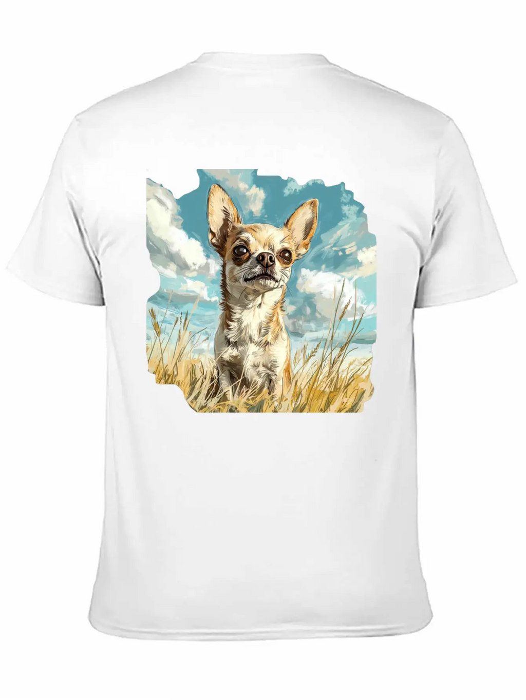 Chihuahua Watercolor Painting Art Essential Cotton Tee For Daily Outfits – Unisex Style