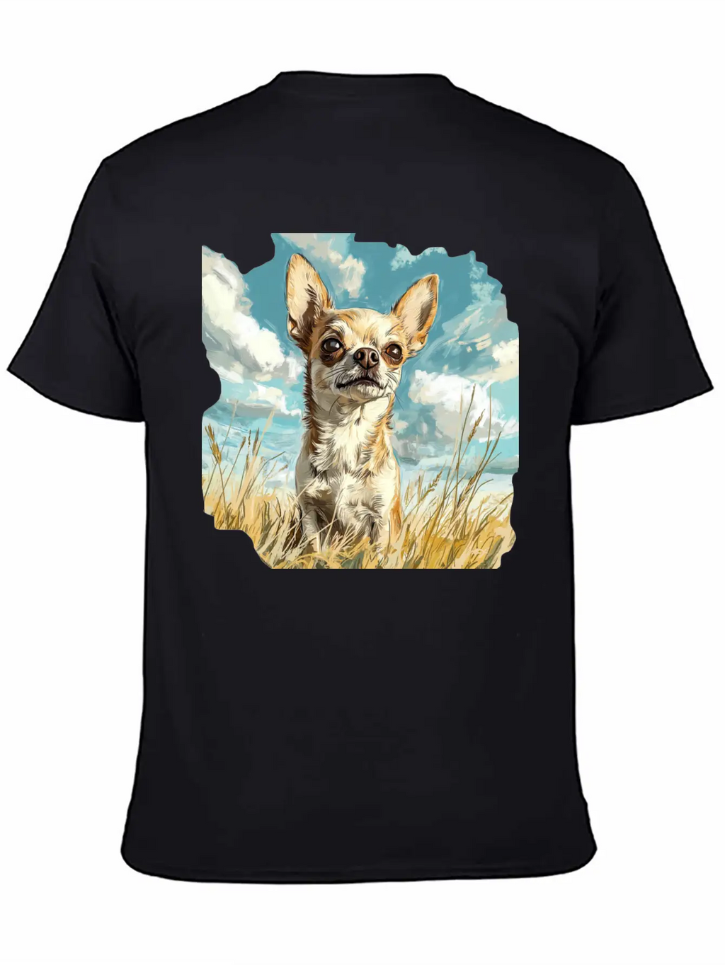 Chihuahua Watercolor Painting Art Essential Cotton Tee For Daily Outfits – Unisex Style