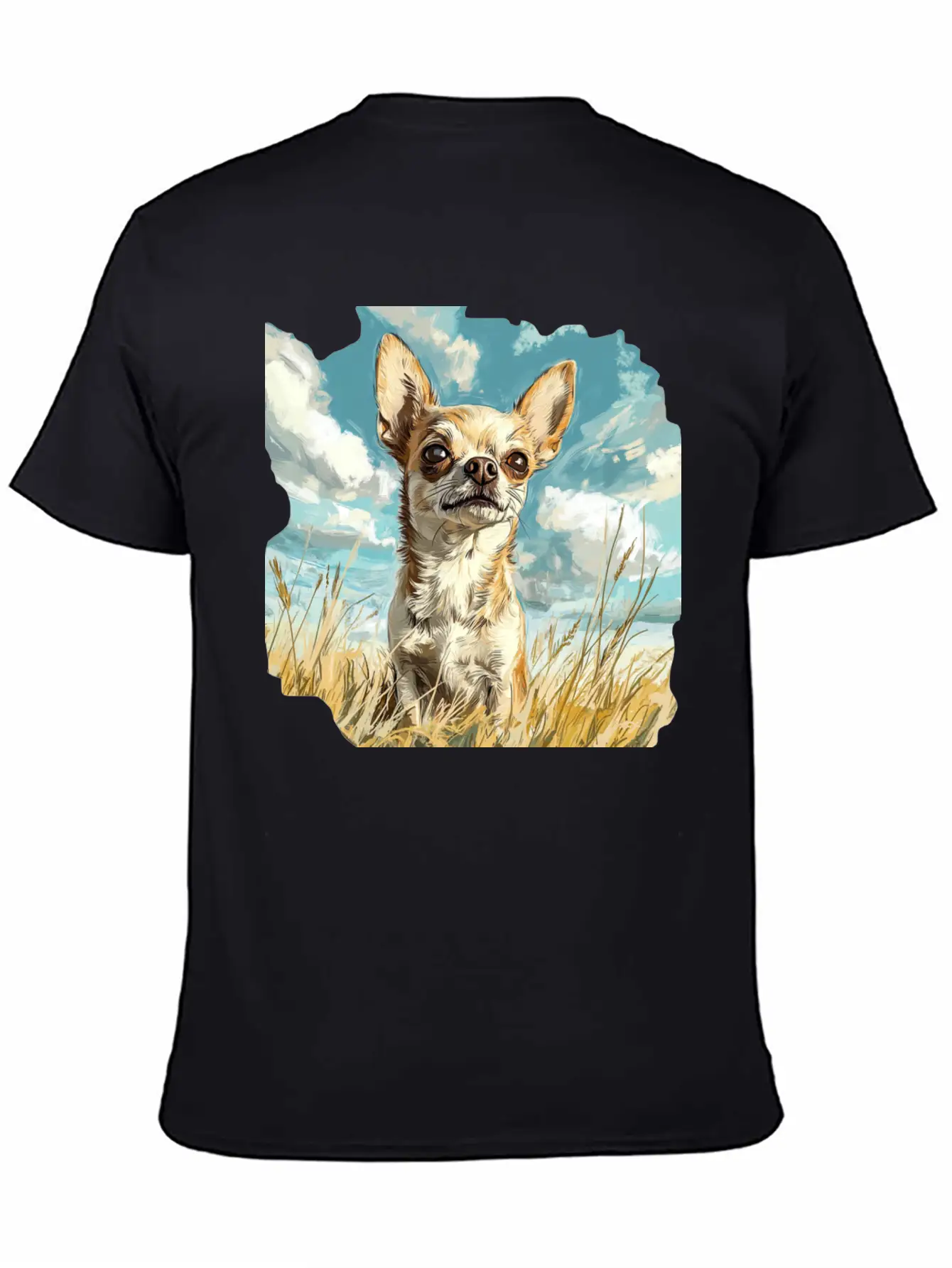 Chihuahua Watercolor Painting Art Essential Cotton Tee For Daily Outfits – Unisex Style