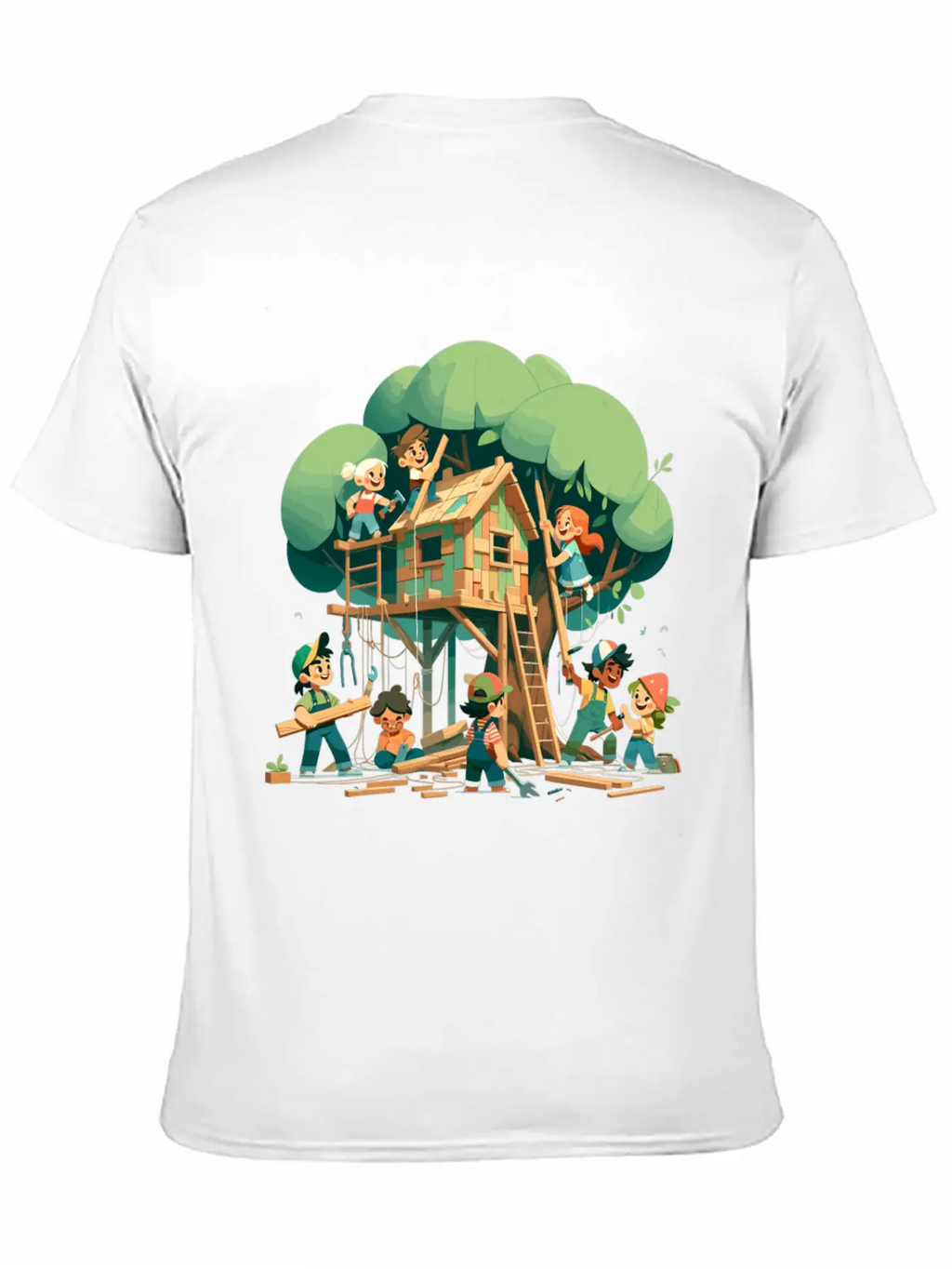 Children Build A Tree House Modern Fit Casual T-Shirt – Clean And Versatile Design