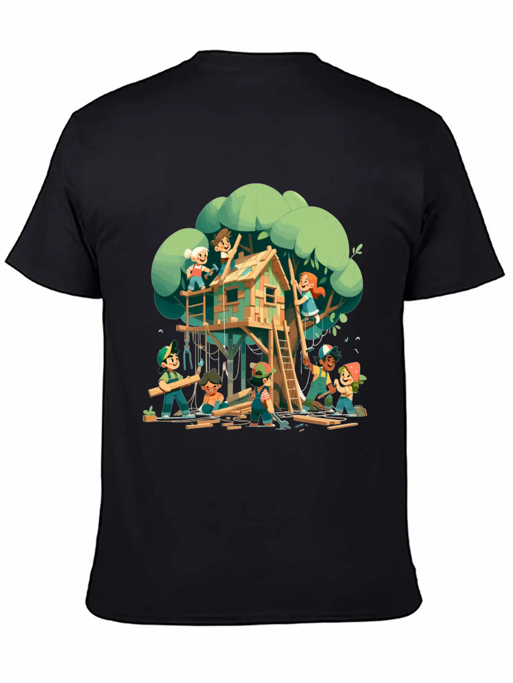 Children Build A Tree House Modern Fit Casual T-Shirt – Clean And Versatile Design