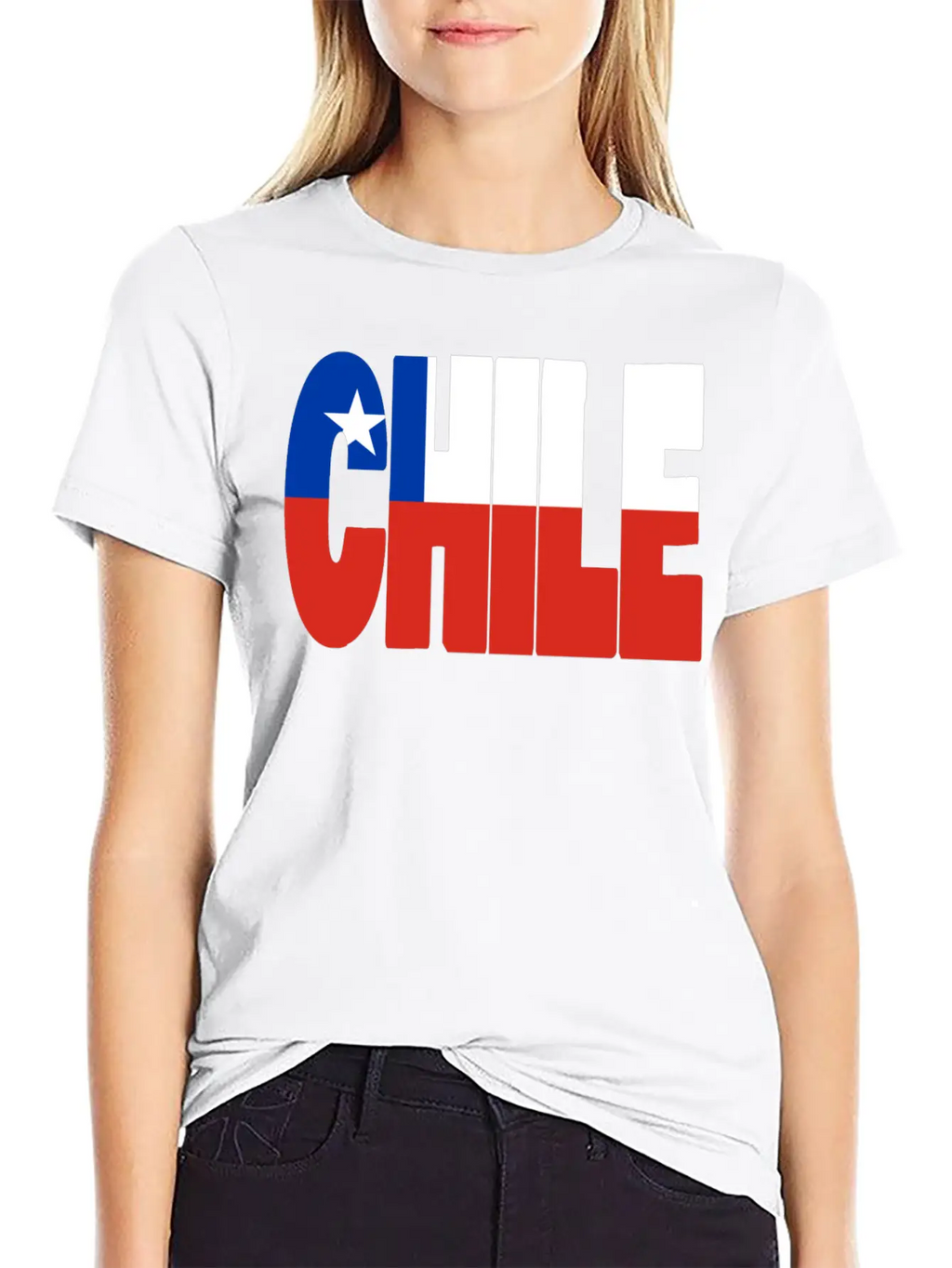 Chile Flag Stencil Classic Cotton Tee – Unisex Comfort For Any Season