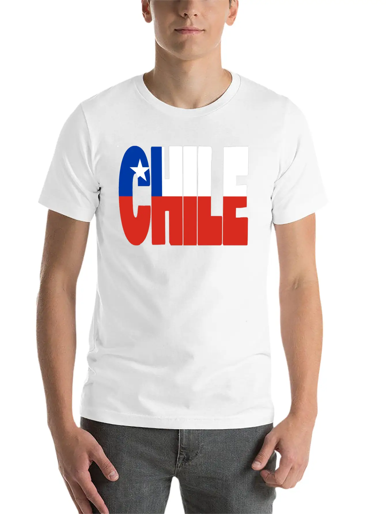 Chile Flag Stencil Classic Cotton Tee – Unisex Comfort For Any Season