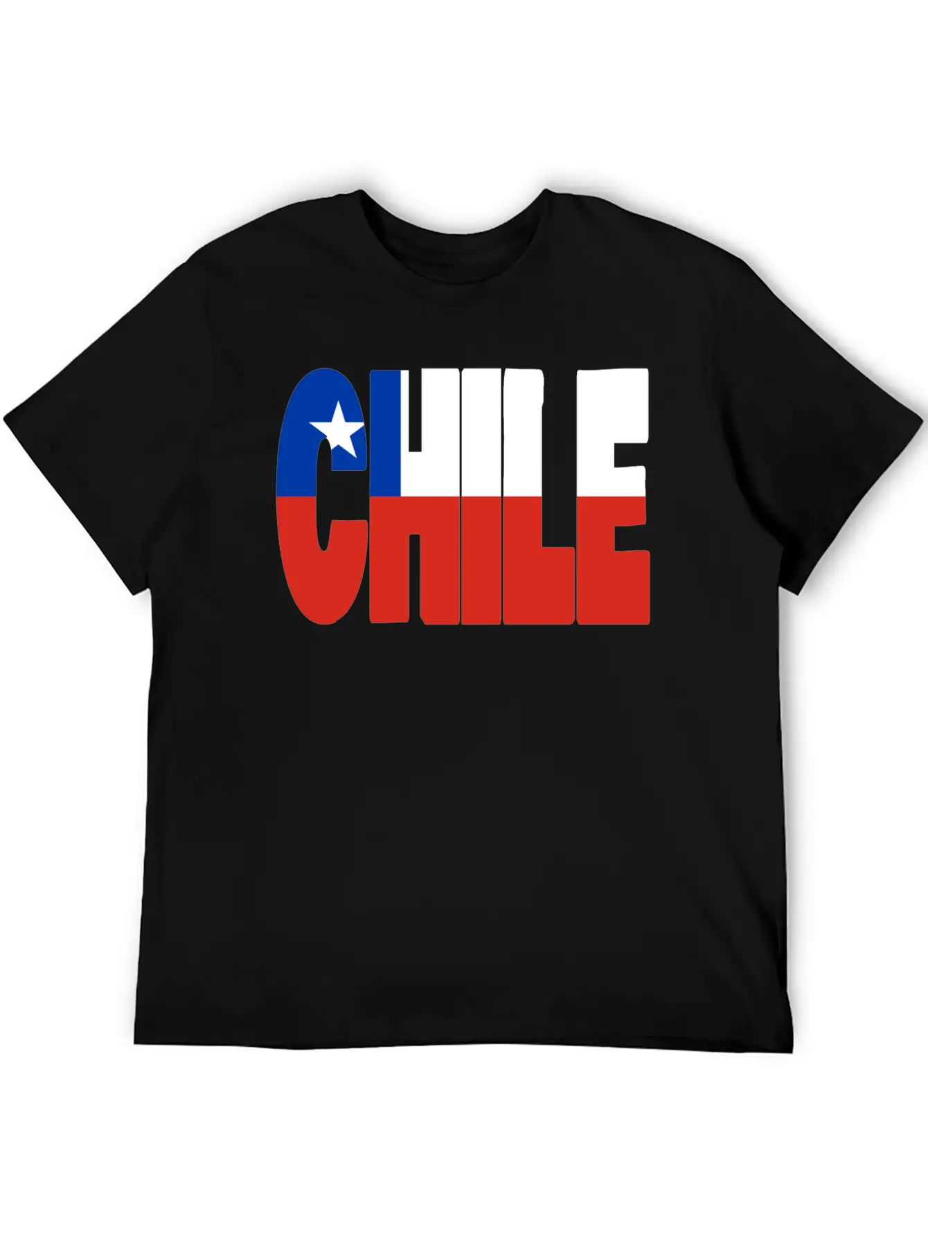 Chile Flag Stencil Classic Cotton Tee – Unisex Comfort For Any Season