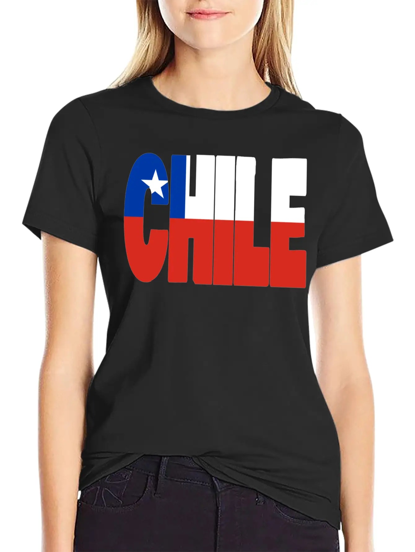 Chile Flag Stencil Classic Cotton Tee – Unisex Comfort For Any Season