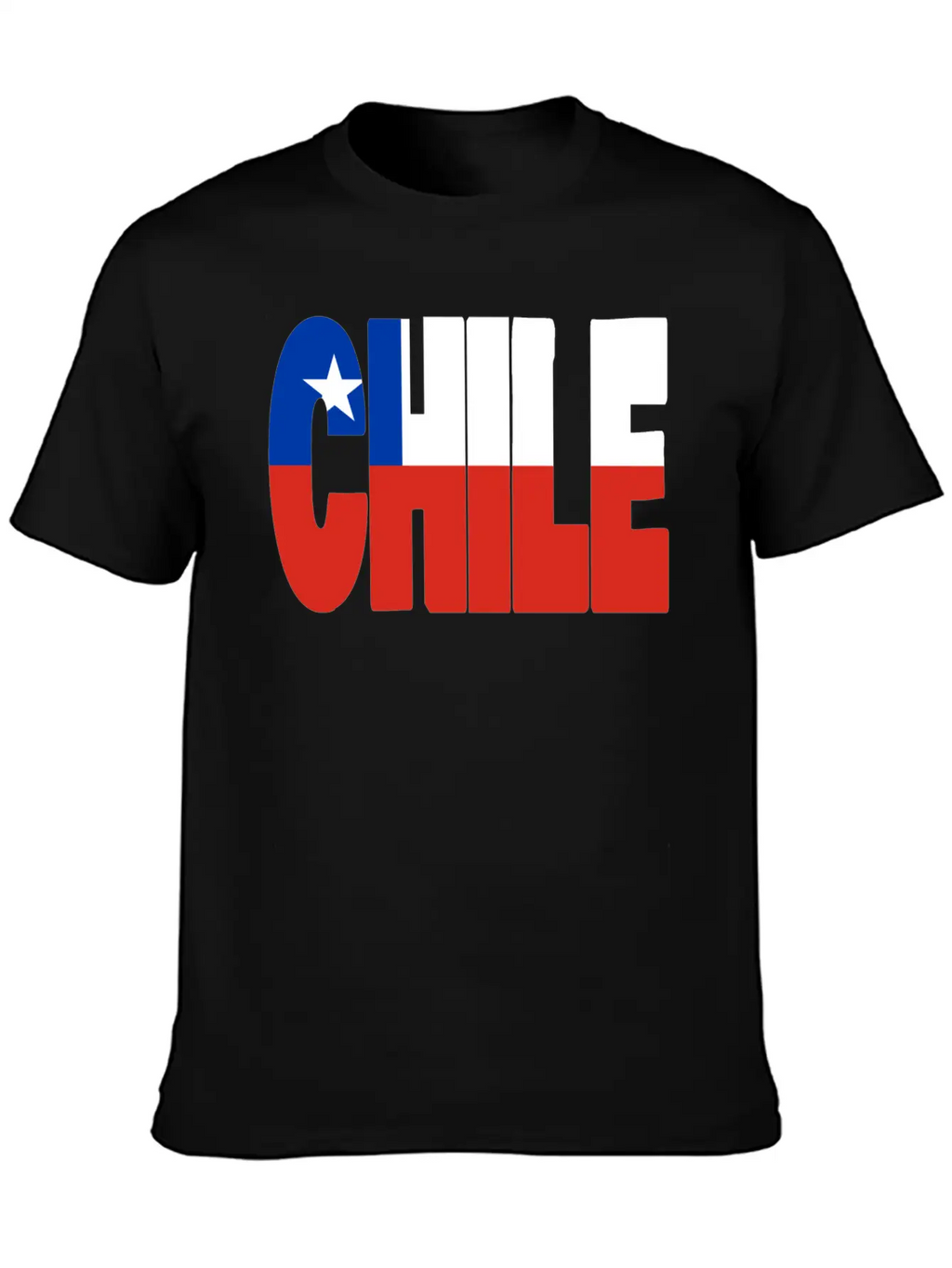 Chile Flag Stencil Classic Cotton Tee – Unisex Comfort For Any Season