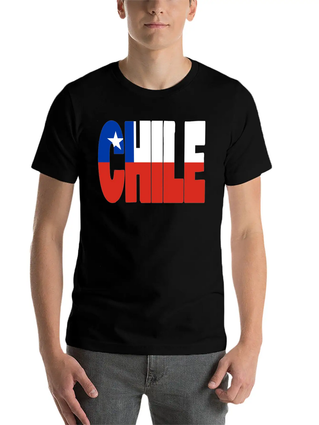 Chile Flag Stencil Classic Cotton Tee – Unisex Comfort For Any Season