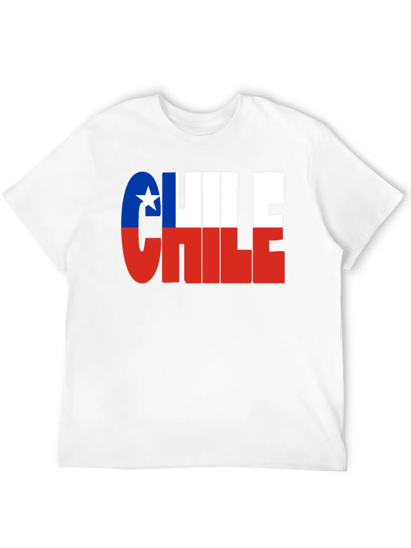 Chile Flag Stencil Classic Cotton Tee – Unisex Comfort For Any Season