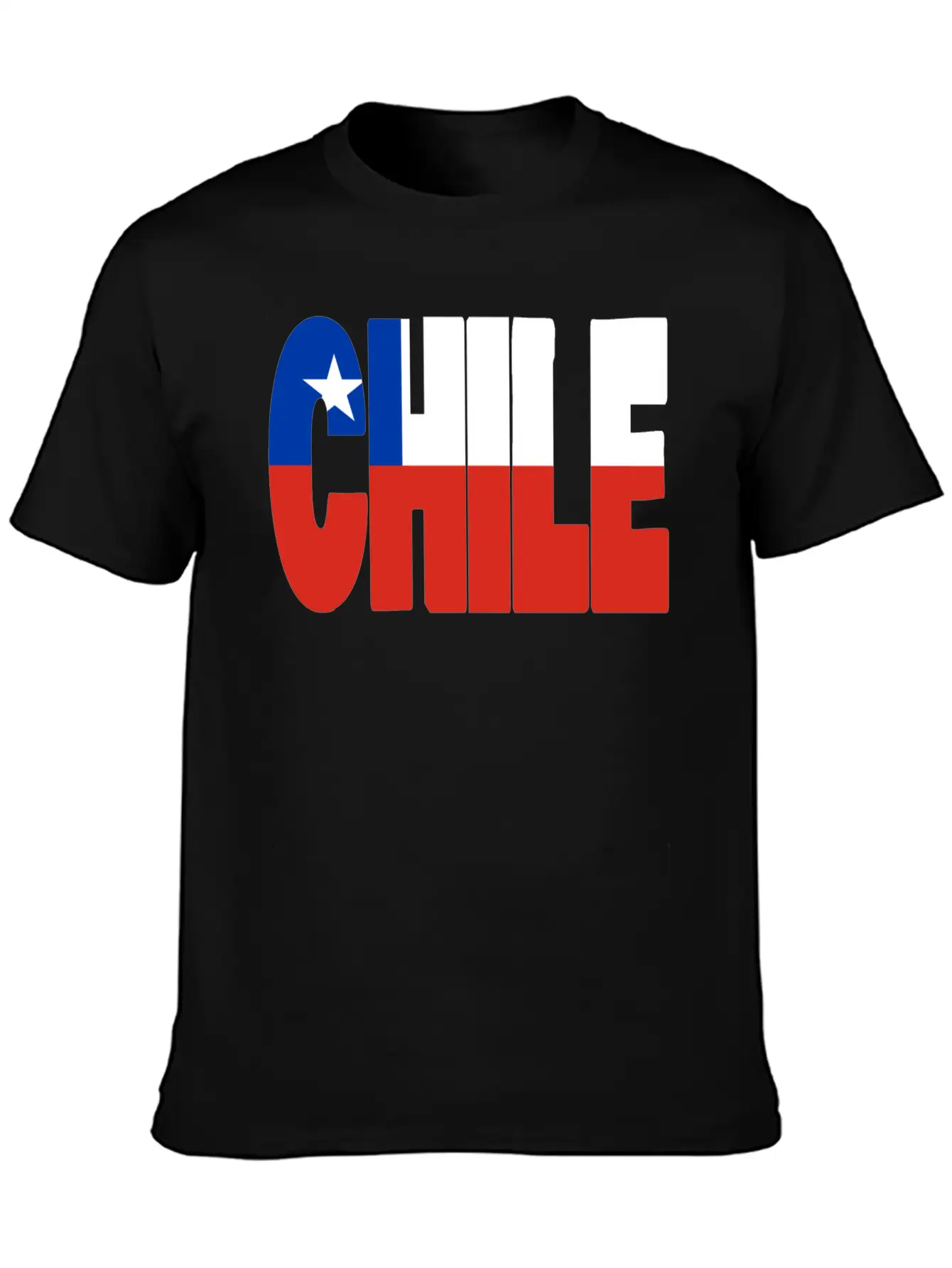 Chile Flag Stencil Essential Cotton Tee For Daily Outfits – Unisex Style