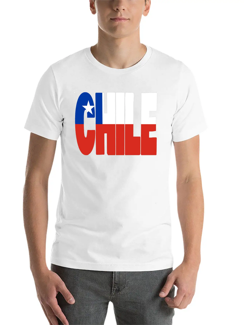 Chile Flag Stencil Essential Cotton Tee For Daily Outfits – Unisex Style