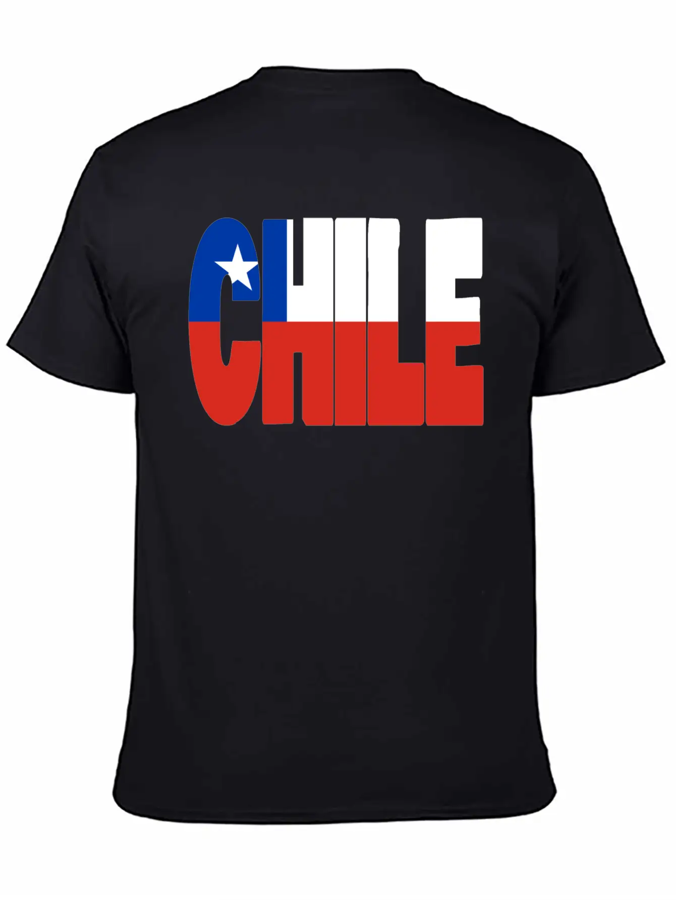 Chile Flag Stencil Essential Cotton Tee For Daily Outfits – Unisex Style