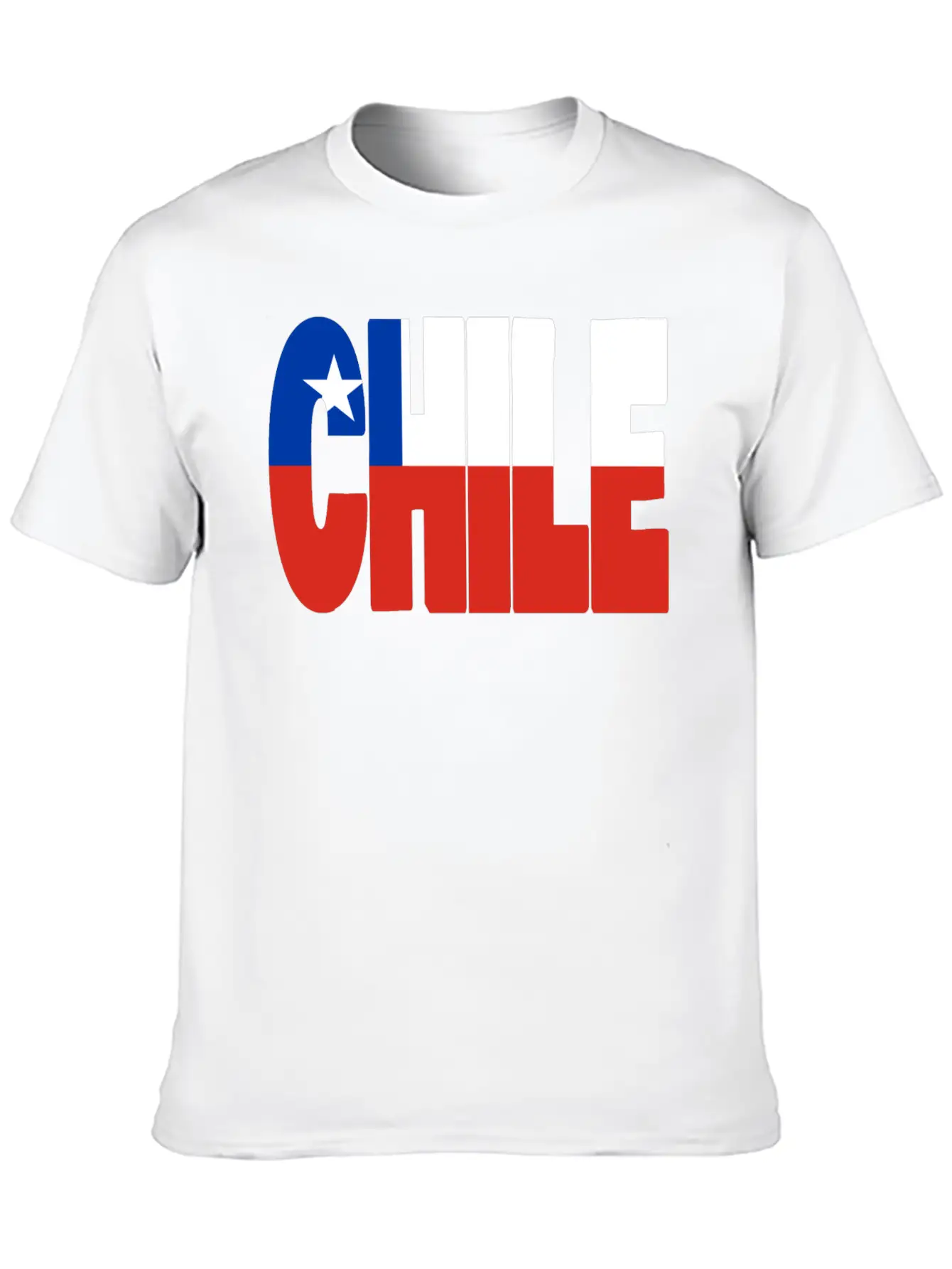 Chile Flag Stencil Essential Cotton Tee For Daily Outfits – Unisex Style