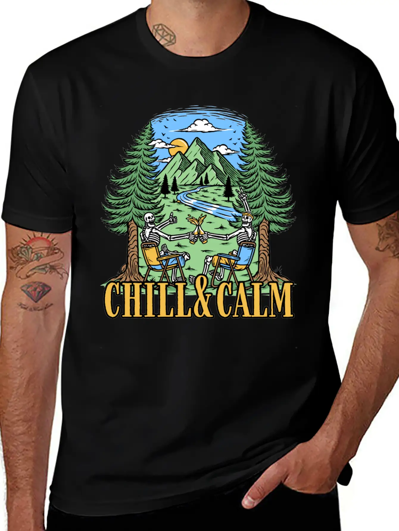 Chill And Calm With Camping Unisex Casual T-Shirt – Clean Design For Daily Comfort