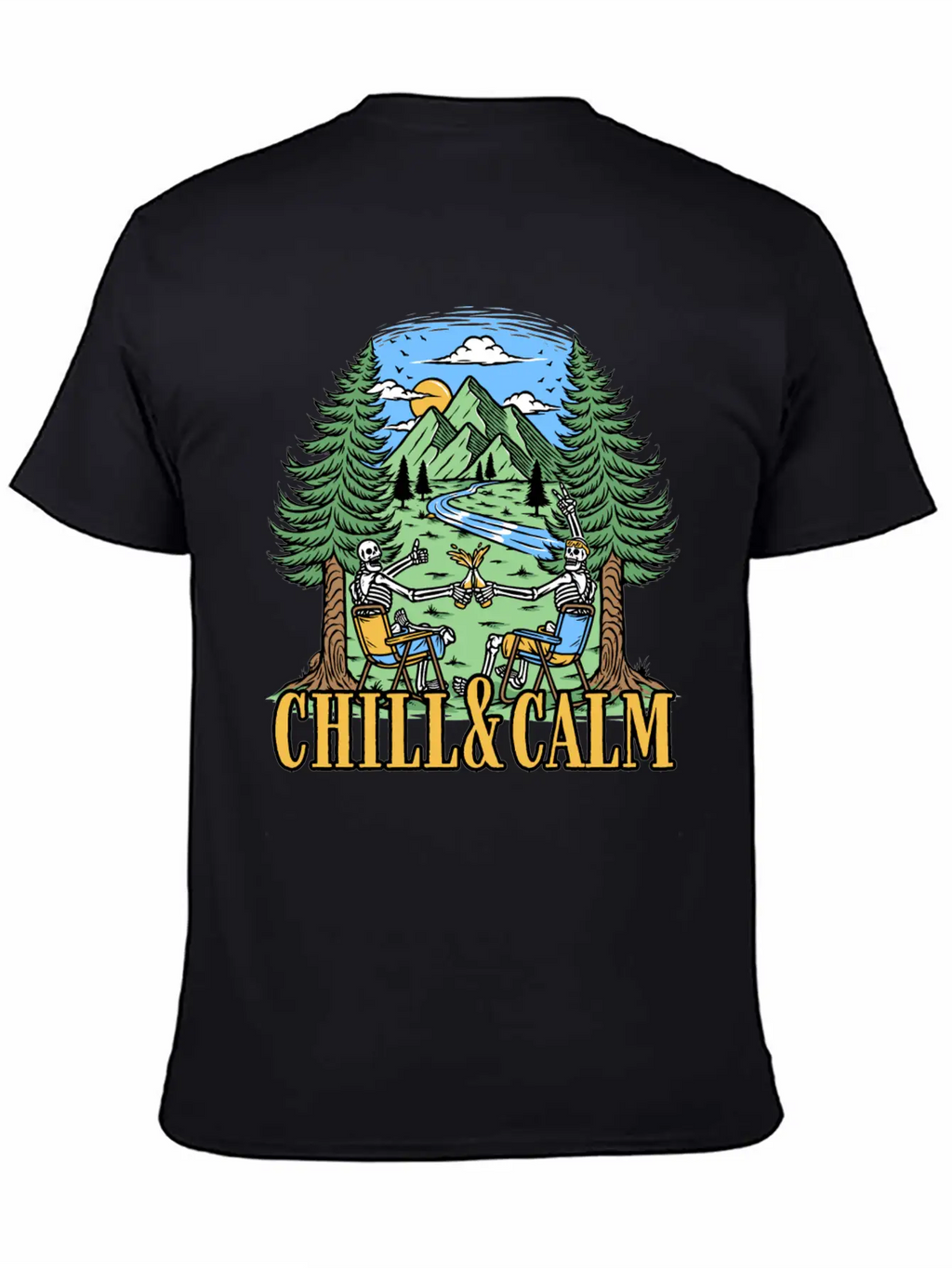 Chill And Calm With Camping Unisex Casual T-Shirt – Clean Design For Daily Comfort