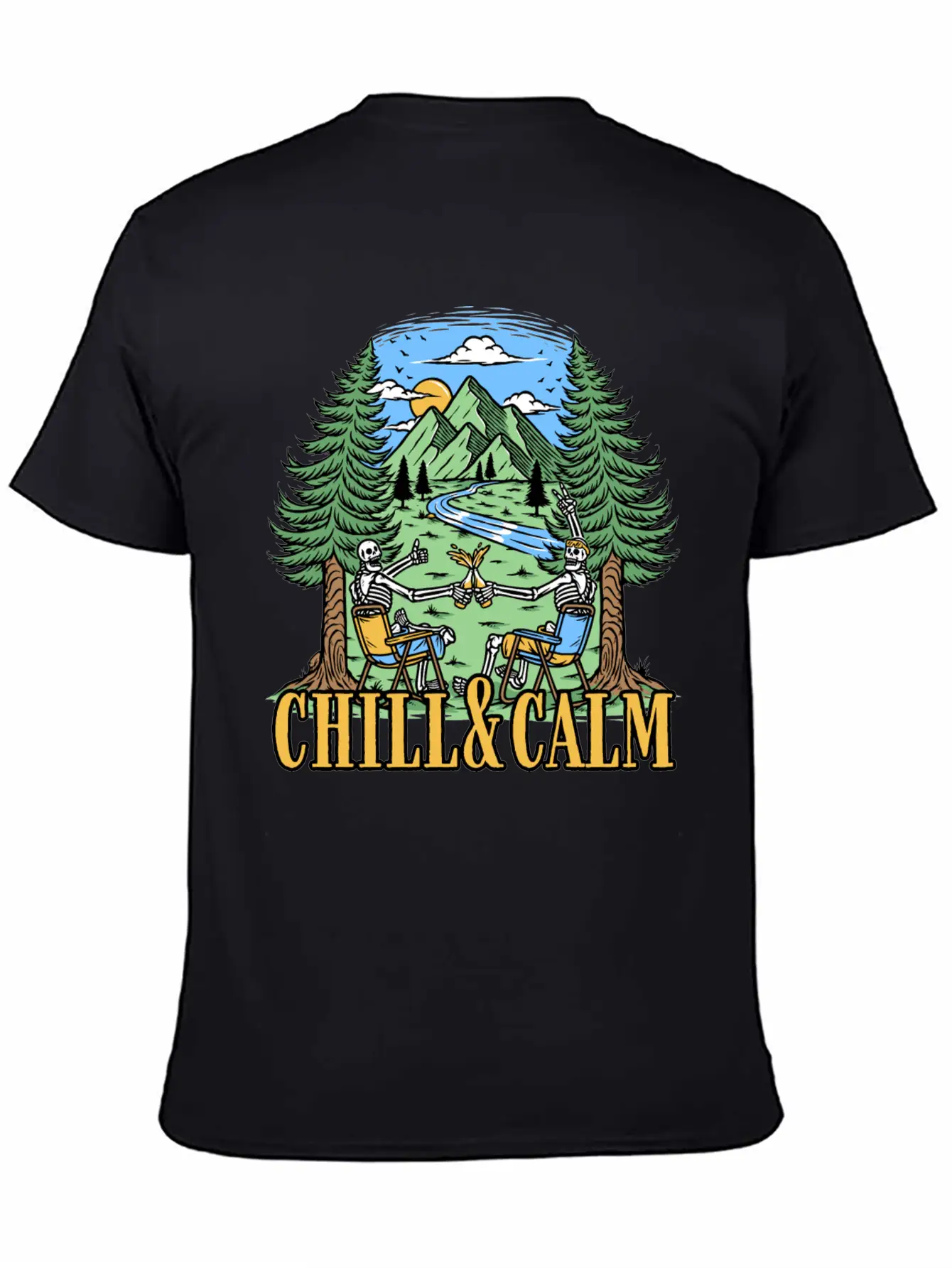 Chill And Calm With Camping Unisex Casual T-Shirt – Clean Design For Daily Comfort