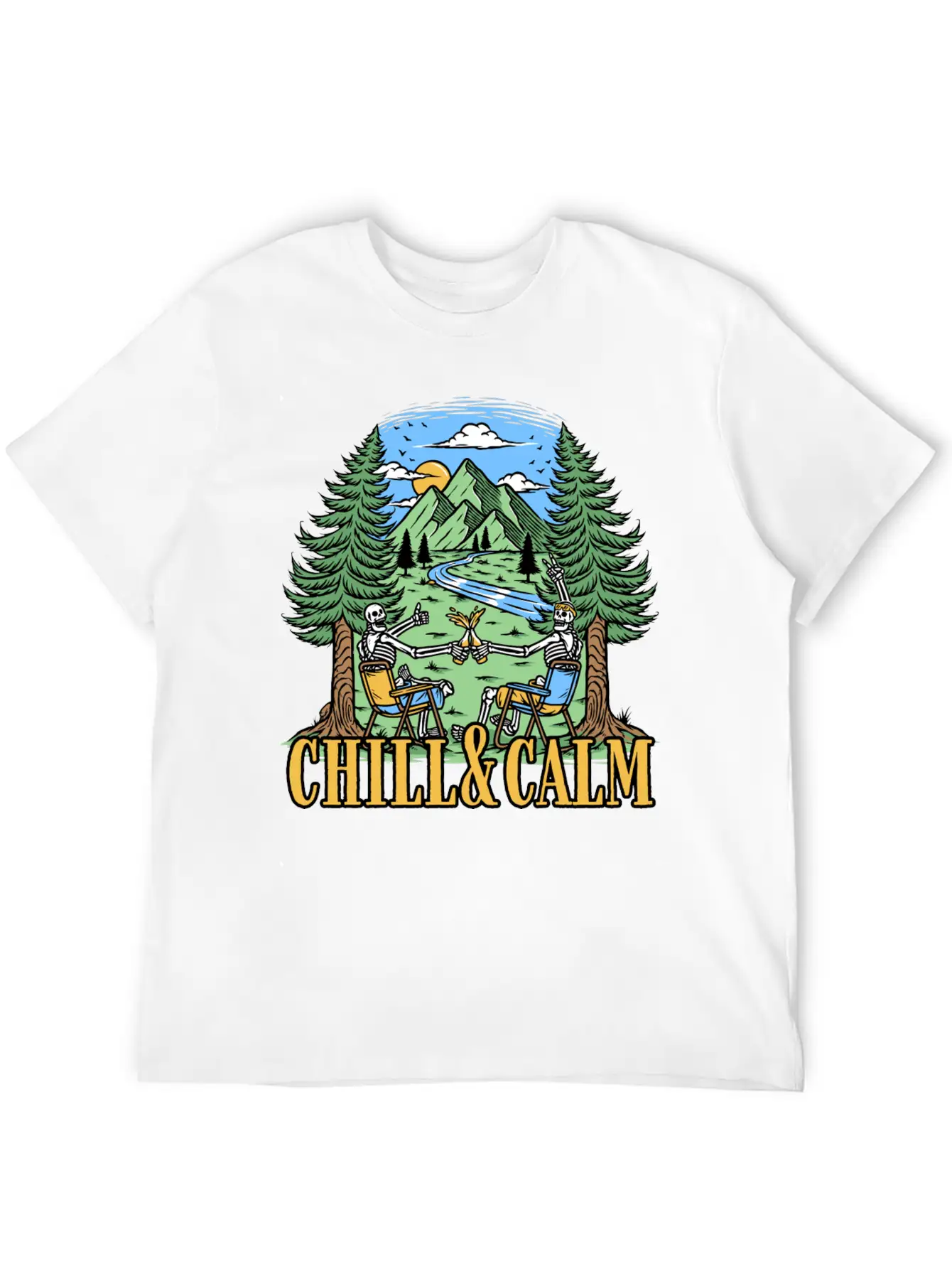 Chill And Calm With Camping Unisex Casual T-Shirt – Clean Design For Daily Comfort