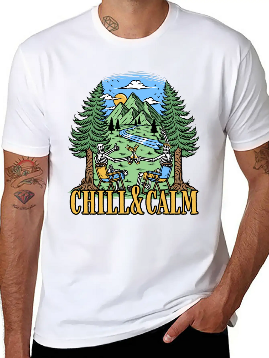 Chill And Calm With Camping Unisex Casual T-Shirt – Clean Design For Daily Comfort