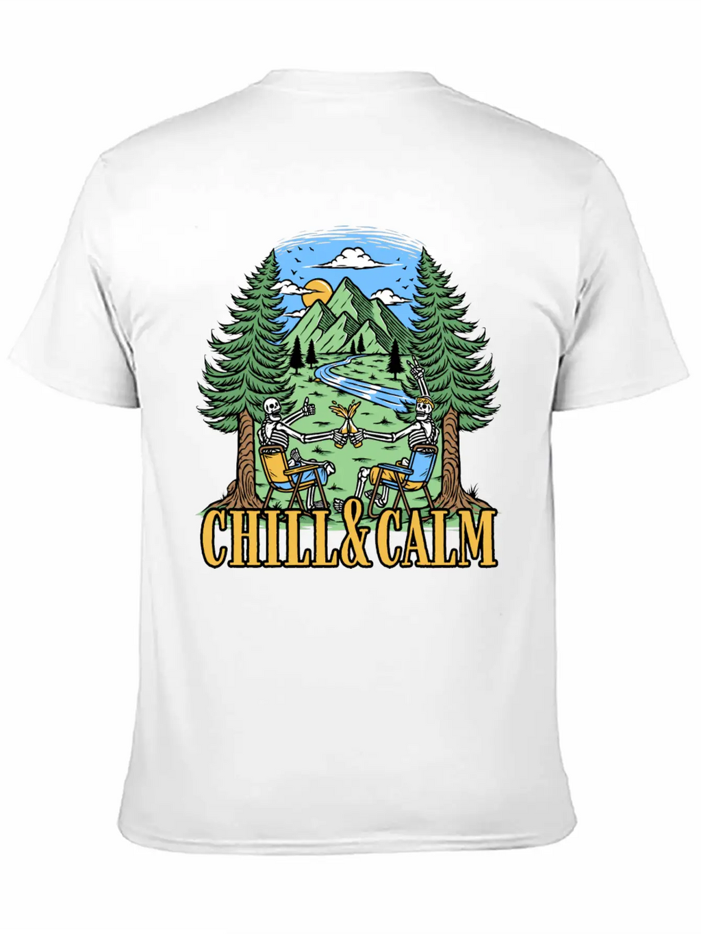 Chill And Calm With Camping Unisex Casual T-Shirt – Clean Design For Daily Comfort