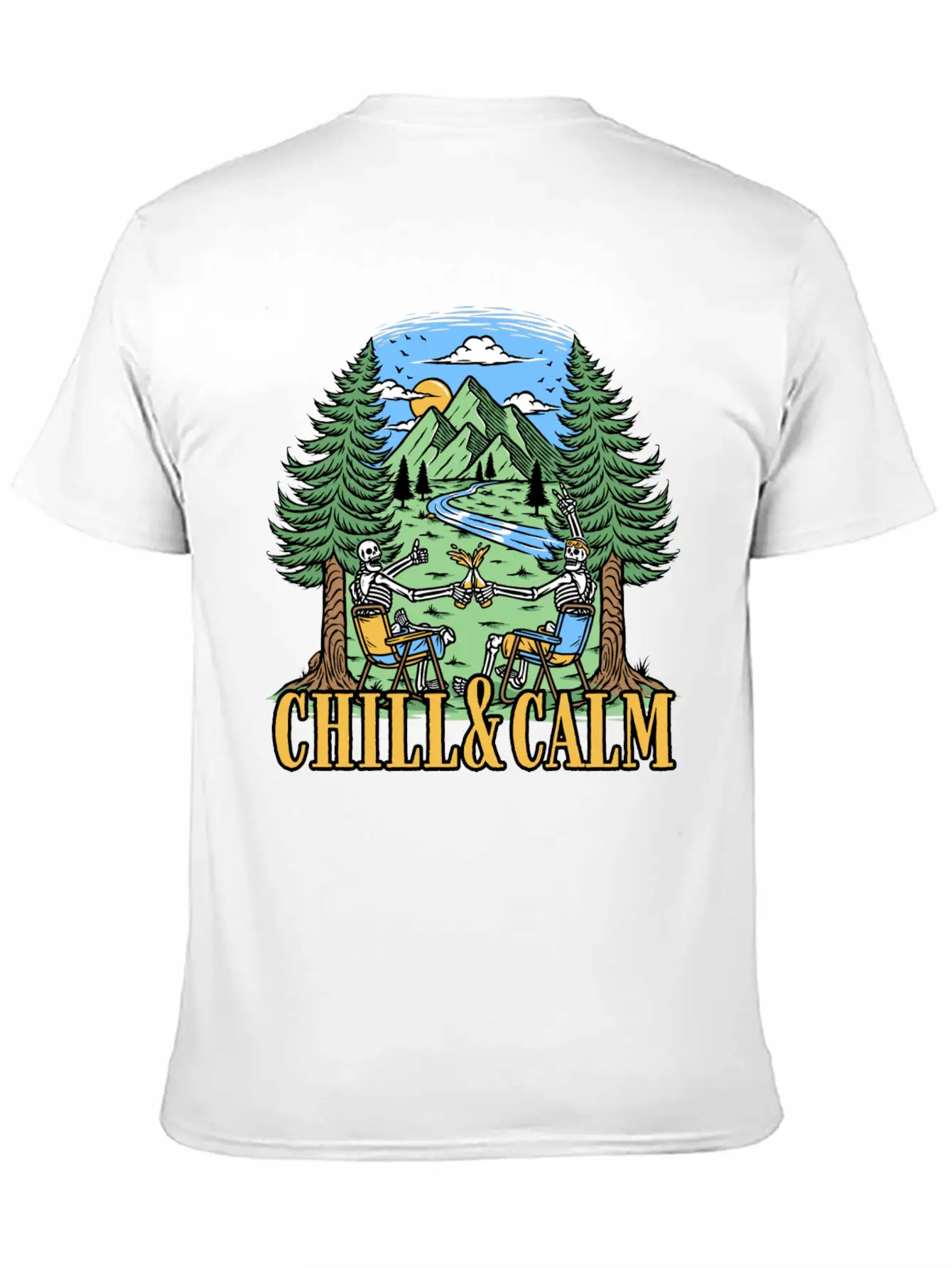 Chill And Calm With Camping Unisex Casual T-Shirt – Clean Design For Daily Comfort