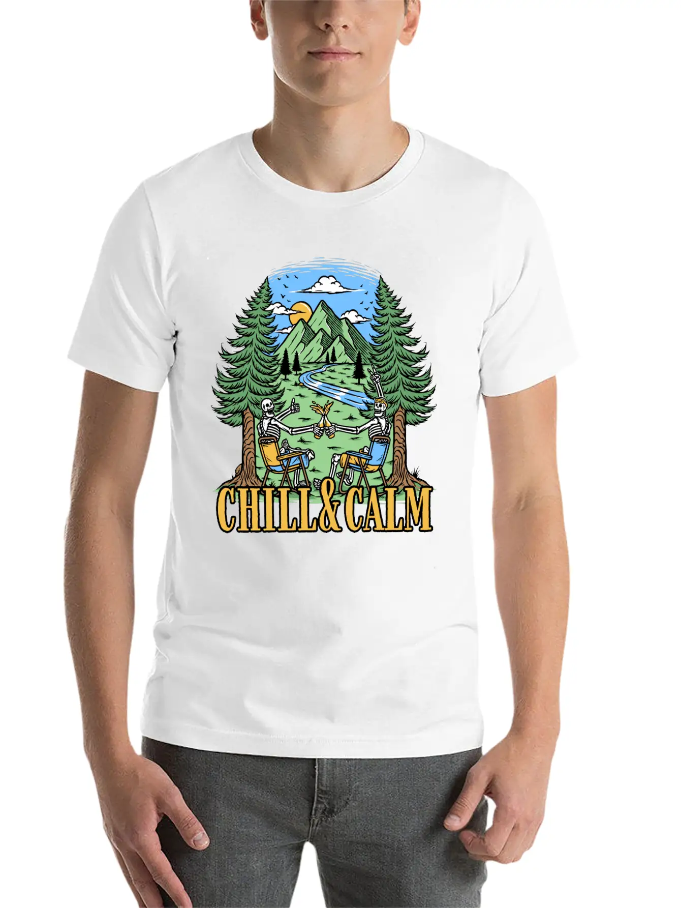 Chill And Calm With Camping Unisex Casual T-Shirt – Clean Design For Daily Comfort