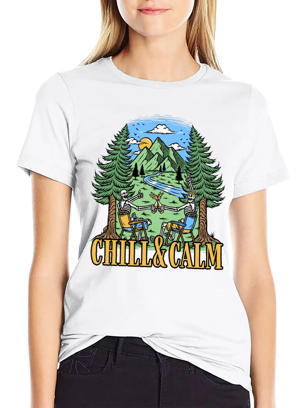 Chill And Calm With Camping Unisex Casual T-Shirt – Clean Design For Daily Comfort