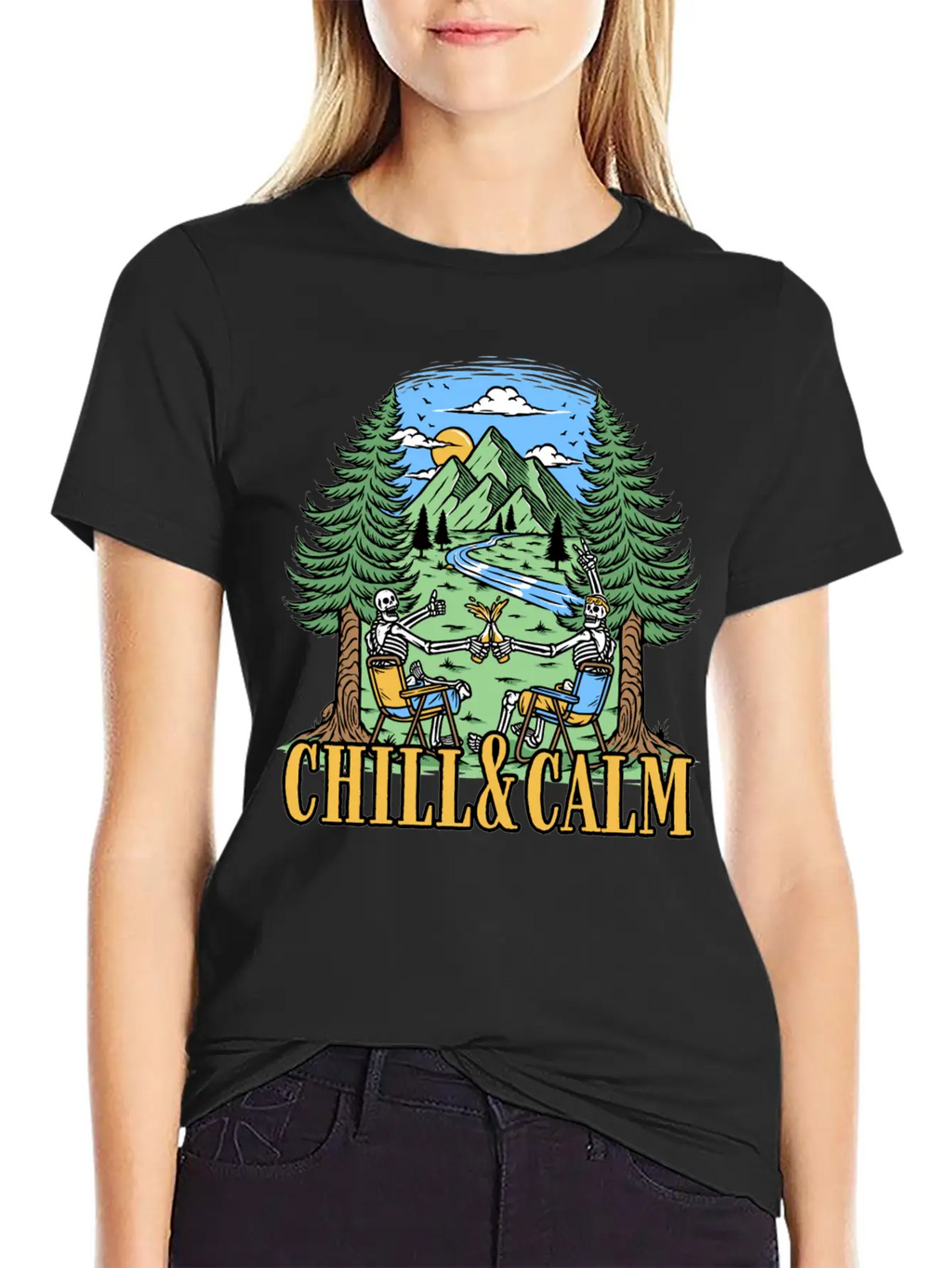 Chill And Calm With Camping Unisex Casual T-Shirt – Clean Design For Daily Comfort