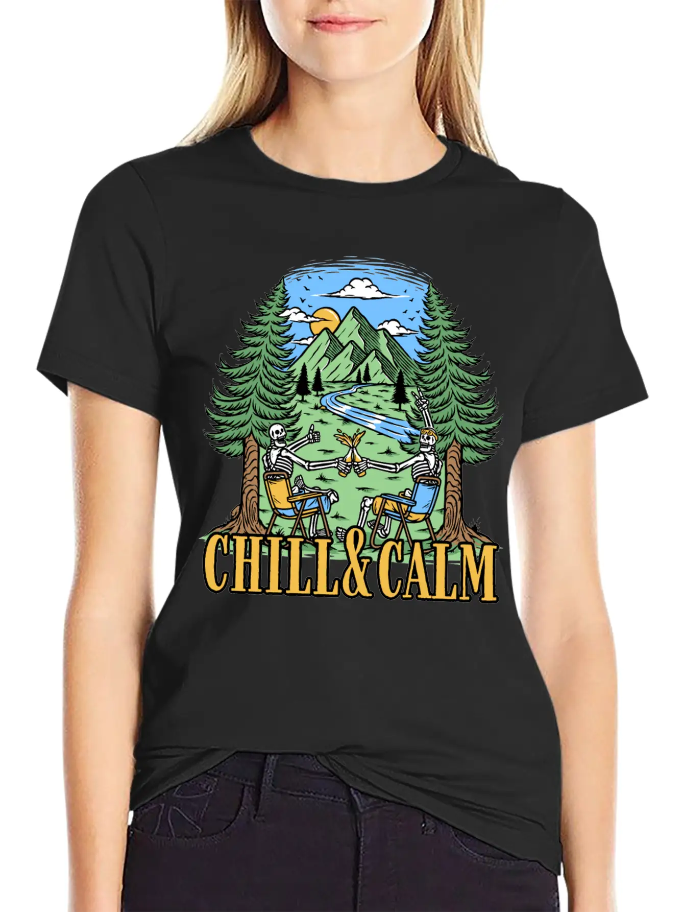 Chill And Calm With Camping Unisex Casual T-Shirt – Clean Design For Daily Comfort