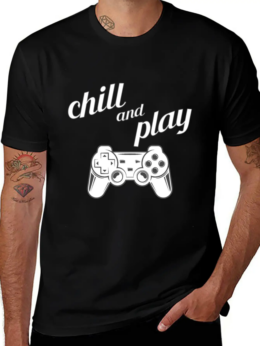 Chill Play Gamer Gaming Controller Video Games Essential Cotton Tee For Daily Outfits – Unisex Style